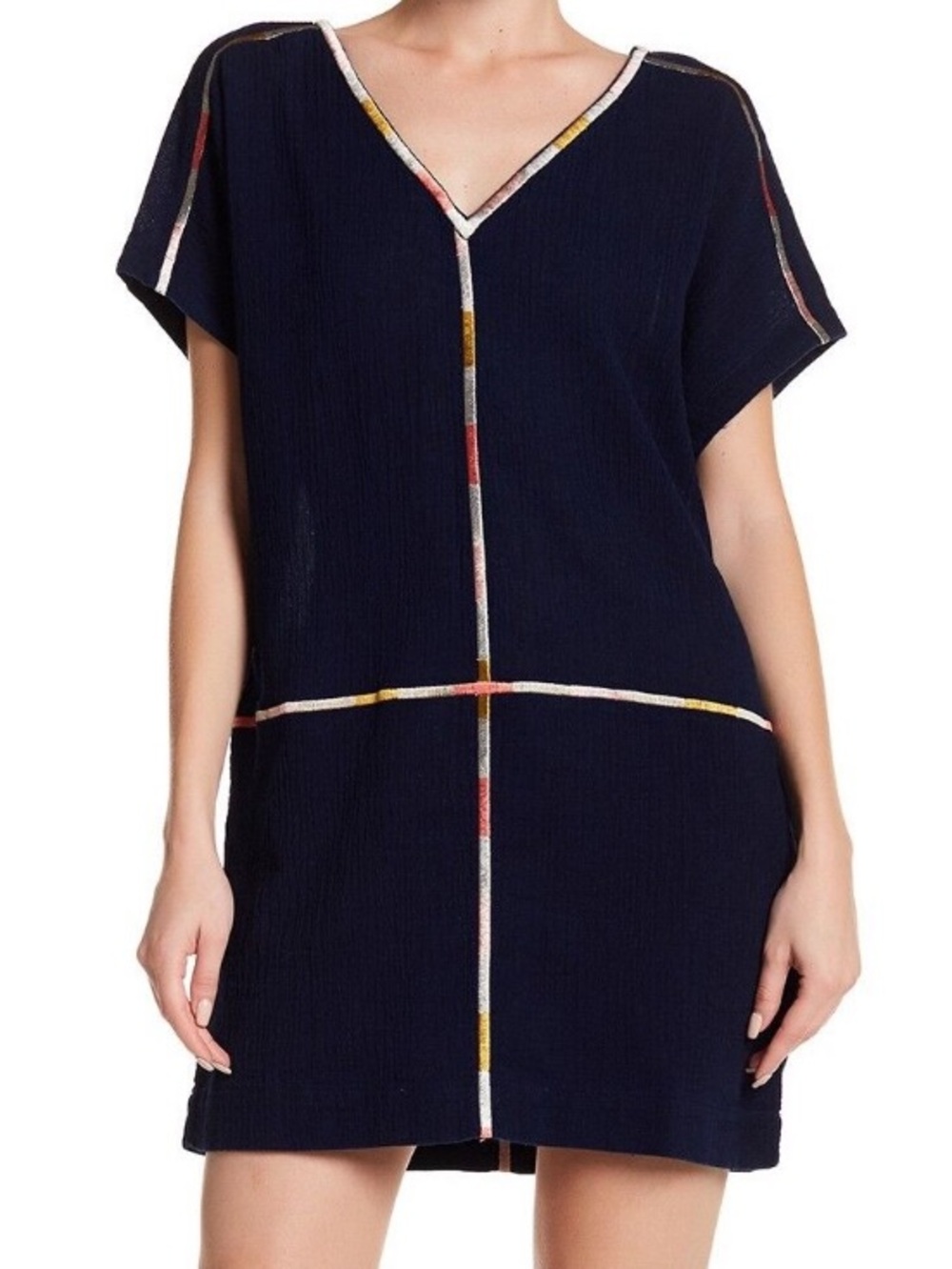 Madewell Isadora Embroidered Easy Dress Navy XL